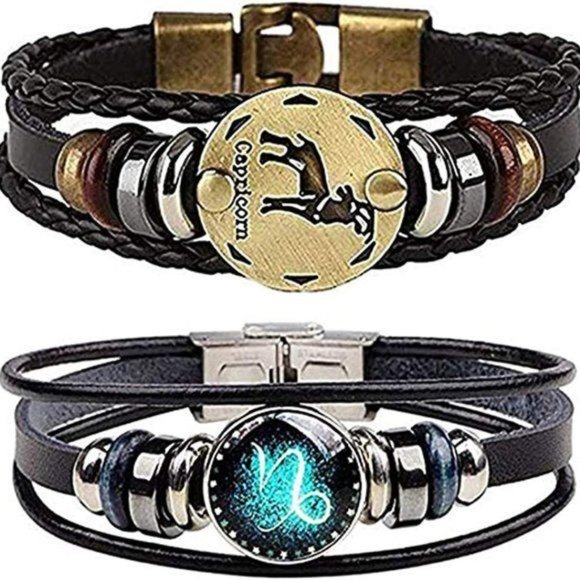 New Constellation Braided Rope Bracelet - Punk Alloy Leather Bracelet - Picture 4 of 14